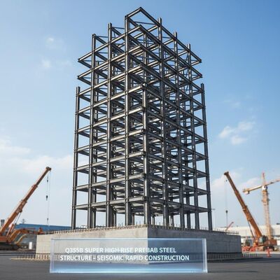 High Rise Prefabricated Steel Frame Houses Prefab Commercial Metal Buildings Seismic