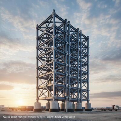 High Rise Prefabricated Steel Frame Houses Prefab Commercial Metal Buildings Seismic