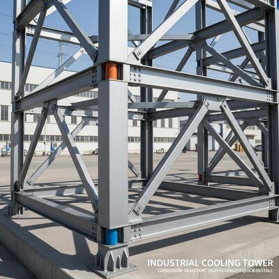 85um Cooling Tower Steel Structure Corrosion Resistant Galvanised Steel Frame Building