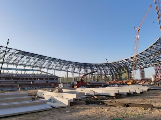 5000 - 50000 People Prefab Steel Structure Wind Resistance 35m/S Prefabricated Steel Buildings