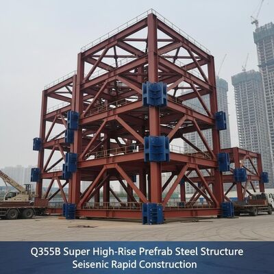 High Rise Prefabricated Steel Frame Houses Prefab Commercial Metal Buildings Seismic