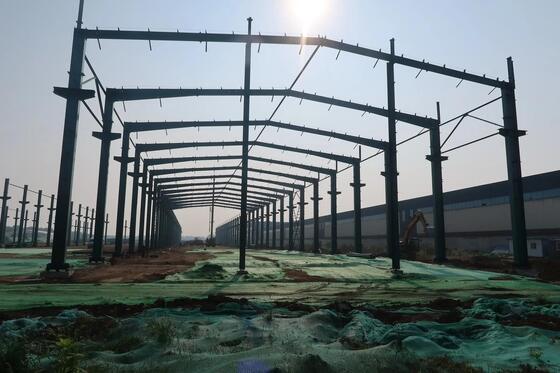 82 - 125 Meters Warehouse Steel Structure EN 1991 Pre Engineered Building Suppliers
