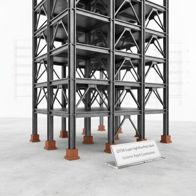 High Rise Prefabricated Steel Frame Houses Prefab Commercial Metal Buildings Seismic