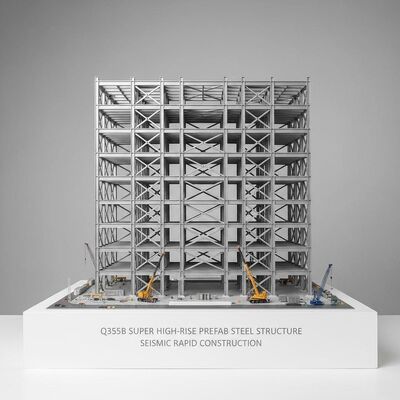 High Rise Prefabricated Steel Frame Houses Prefab Commercial Metal Buildings Seismic