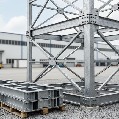 85um Cooling Tower Steel Structure Corrosion Resistant Galvanised Steel Frame Building