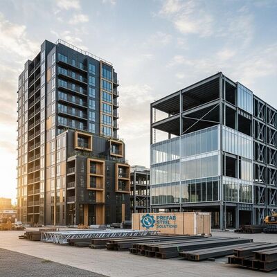High Rise Prefabricated Steel Frame Houses Prefab Commercial Metal Buildings Seismic
