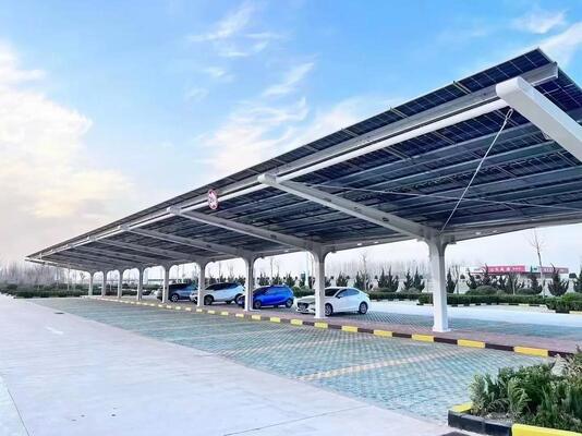 Steel Solar PV Carports Bracket Corrosion Resistant Degree 8 Fortification Carport Pv System