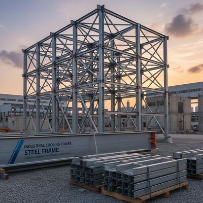85um Cooling Tower Steel Structure Corrosion Resistant Galvanised Steel Frame Building