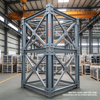 85um Cooling Tower Steel Structure Corrosion Resistant Galvanised Steel Frame Building