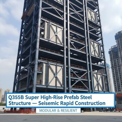 High Rise Prefabricated Steel Frame Houses Prefab Commercial Metal Buildings Seismic