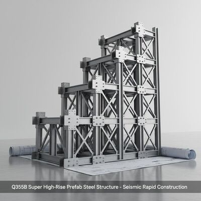 High Rise Prefabricated Steel Frame Houses Prefab Commercial Metal Buildings Seismic