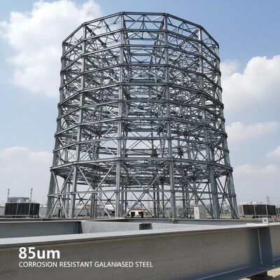 85um Cooling Tower Steel Structure Corrosion Resistant Galvanised Steel Frame Building